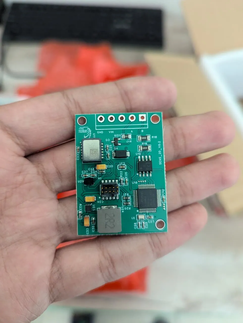 Compact interface board held in hand